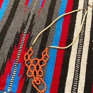 Coral and rope necklace